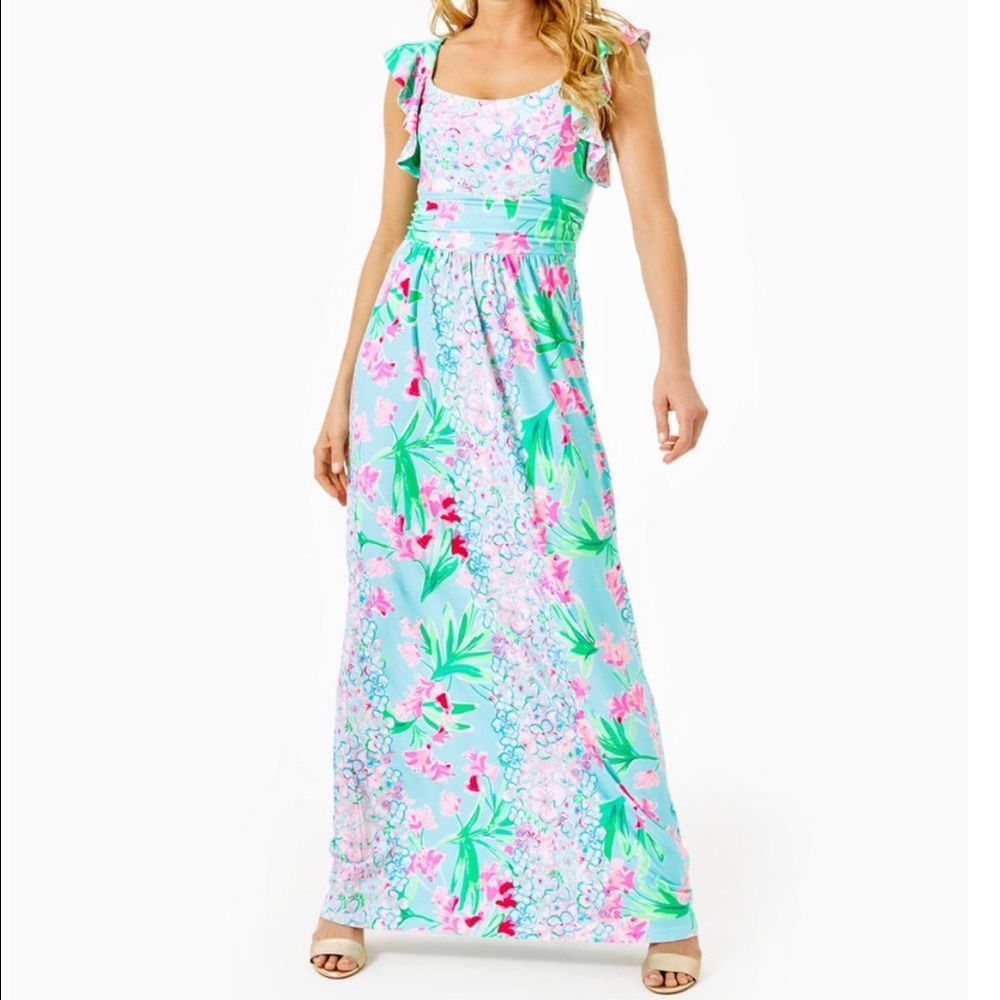 Lilly Pulitzer Cristal Maxi Aqual Al Fresco Size Large
